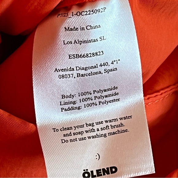 Olend Nina Soft Bag coral orange flap crossbody puffer - Picture 6 of 7